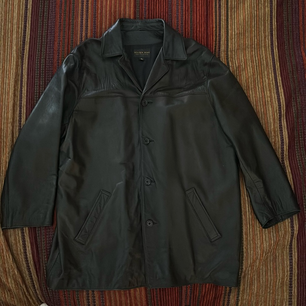 Men Black Leather Coat